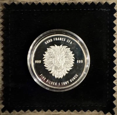 Republic of Chad 2018 1 oz. León Mandala Plata - BU 15K De Colección Limitada! 🔥✨ Foto 1 de 4