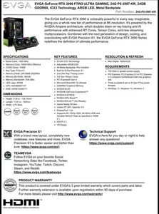 EVGA GeForce RTX 3090 FTW3 Ultra Gaming Graphics Card, 24GB GDDR6X iCX3 - Picture 1 of 1