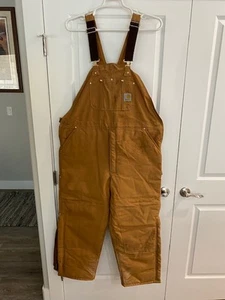 Carhart 44X30 R03 BRN Insulated Double Knee Duck Bib Overalls - Bild 1 von 17