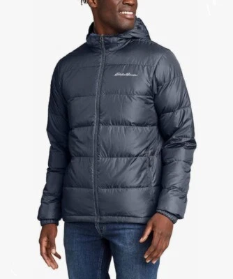 Eddie Bauer EB650 Men's XXL Wide Channel Packable Hooded Down Gray Puff Jacket - Image 1 of 4