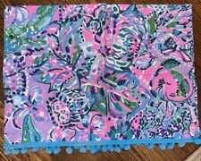 Lilly Pulitzer Coconut Crew Guest Hand Towel NWOT Pink, Blue, Purple Pom Pom