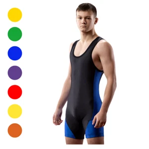 Matman Wrestling Singlet Men's Illinois Weightlifting Singlet Nylon Spandex USA - Picture 1 of 79