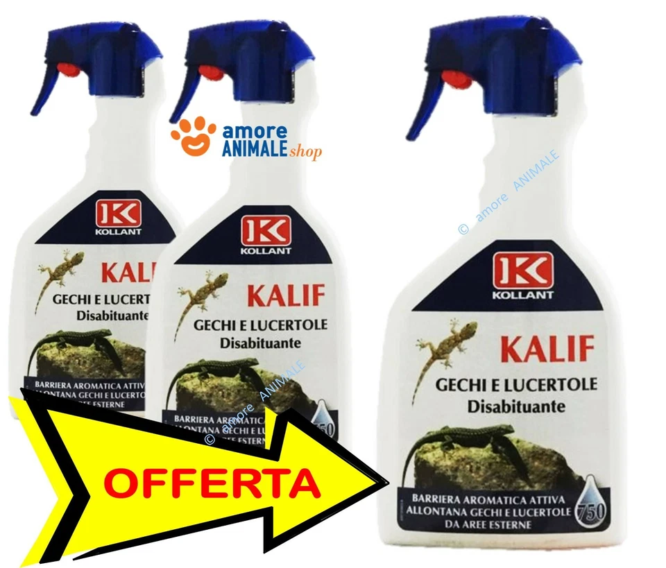 KALIF → 750 ml - Disabituante GECHI e LUCERTOLE Vipere - Repellente ECOLOGICO  - Immagine 1 di 1