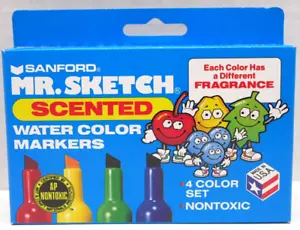 Vintage Sanford Mr Sketch duftende wasserfarbene Marker aus altem Lagerbestand 4er-Pack - Bild 1 von 5
