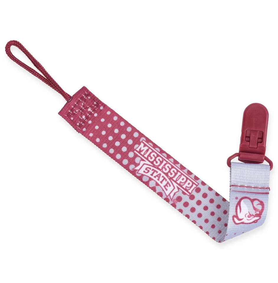 MISSISSIPPI STATE BULLDOGS BABY PACIFIER LANYARD 1" WIDTH NEW - Image 1 of 1