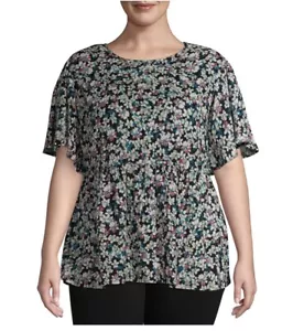 terra and sky babydoll top flutter sleeve plus size - Picture 1 of 6