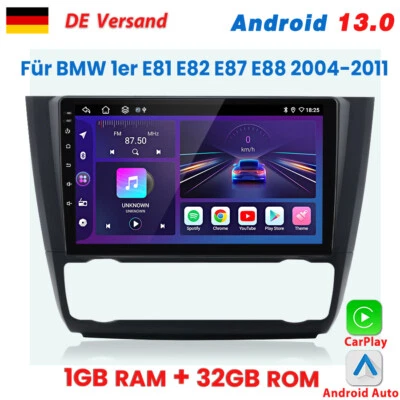 Für BMW 1er E81 E82 E87 E88 2004-2011 Carplay Android13 Autoradio GPS NAVI BT FM - Bild 1 von 4