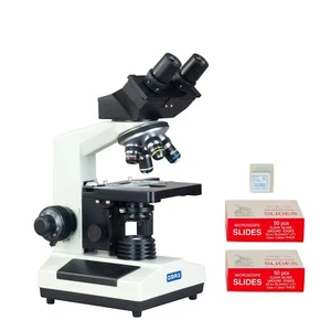 40X-1000X Binocular Compound Laboratory Microscope with Blank Slides+Covers - Picture 1 of 8