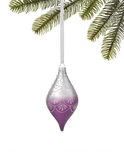 Holiday Lane Royal Holiday Ombre Purple Drop with Fan Pattern Ornament - Picture 1 of 5
