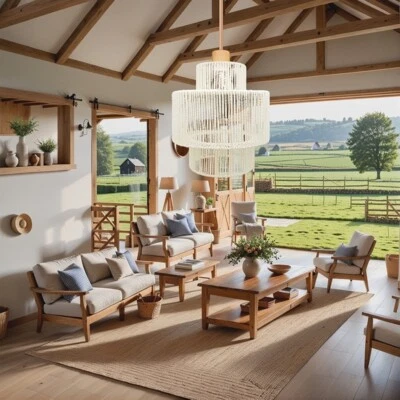 HINIO Plug in Pendant Light with Hand Woven Rattan Lampshade, Boho Pendant Light Fixtu