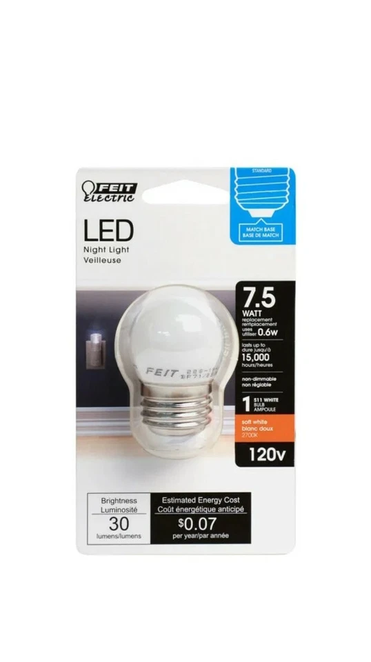 Feit Electric BP71/2S/W/LED 0.6W 30 Lumens Soft White S11 LED Night Light Bulb - Image 1 of 1