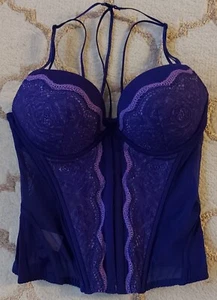 La Senza Purple Lace Padded Push-Up Bustier Corset Top - Picture 1 of 10