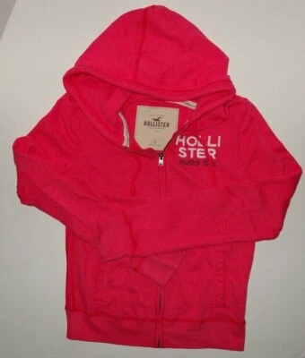 SUDADERA CON CAPUCHA HOLLISTER MUJER/JUNIOR TALLA GRANDE ROSA MANGA LARGA CREMALLERA COMPLETA Foto 1 de 3