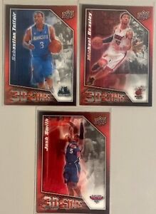 (3) 2009-10 Upper Deck Basketball 3-D Stars Cards Including Derrick Rose