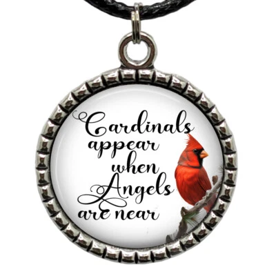 Los cardenales aparecen cuando los ángeles están cerca collar pérdida de un ser querido regalo conmemorativo Foto 1 de 4