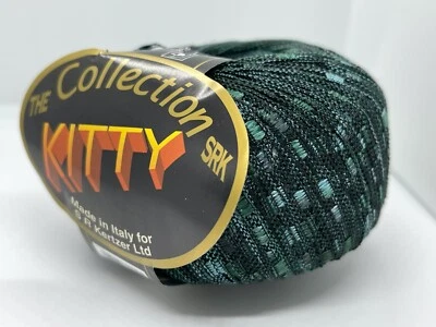 SRK Collection Kitty #112N Greens Blue Grey + Skinny Ladder Ribbon Yarn 50g 251y - Image 1 of 4
