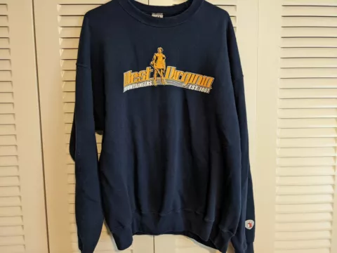 West Virginia WVU Handcuffs XL Crewneck Sweatshirt with Gloves Mountaineers Cover