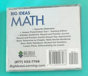 Big Ideas MATH 6 7 8 Teacher Edition SKILLS review PRACTICE problems TESTS CD - Picture 1 of 2