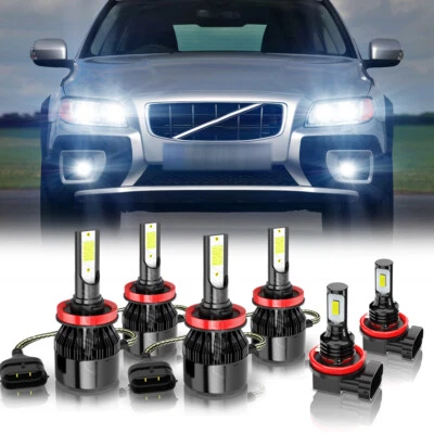 For Volvo S80 XC70 2008-2013 Cool White LED Headlight High/Low+Fog Light Bulbs - Image 1 of 4