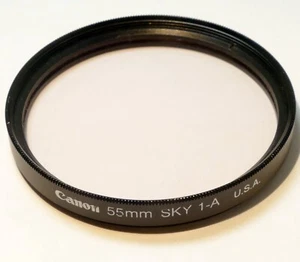 Canon 55mm Filter 1-A Skylight 1x w/ ribbed rim for 50mm f1.8 S.C. - made in USA - Picture 1 of 5