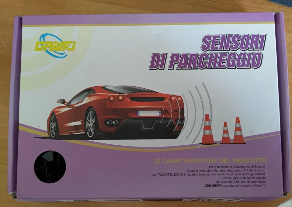 KIT 4 SENSORI DI PARCHEGGIO CON DISPLAY LED SUONO COLORE NERO