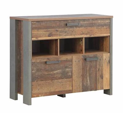 Kommode CLIF 2 Türen 1 Schublade Optik: Old Wood Vintage von Forte - Bild 1 von 4