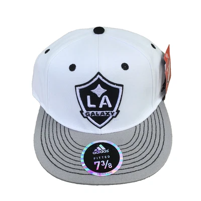 NUEVO CON ETIQUETAS LA Los Angeles Galaxy Sombrero Ajustado Adidas Talla 7 3/8 Gris MLS Foto 1 de 4