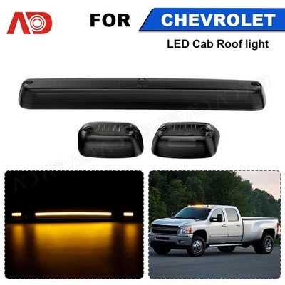 Kit de luces de techo LED ámbar ahumado para Chevy Silverado GMC Sierra 1500 2007-14 Foto 1 de 4