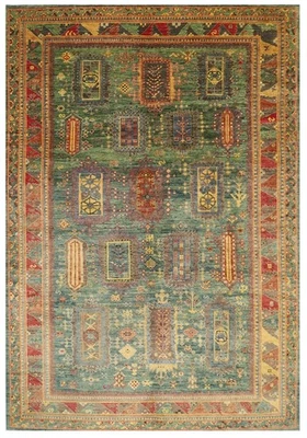 10x14 ft balochi Style Large Area Rug Afghan Hand Knotted Veg Dye Wool  Rug - Image 1 of 4