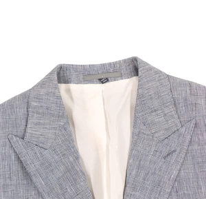 Blazer de hombre 38 R Suit Supply Hacking Glen a cuadros F.lli Ormezzano 100 % lino lana - Imagen 1 de 13