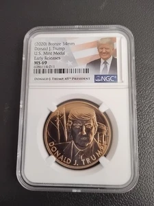 (2020) Bronze 34mm Donald J. Trump US Mint Medal, NGC MS-69 Early Releases 011 - Picture 1 of 2