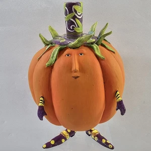 Mackenzie Childs Patience Brewster Gourdon Pumpkin Paper Mache Figurine 8" - Picture 1 of 12