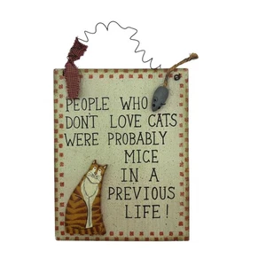 Whimsical Cat Lover Wooden Sign People Who Don't Love Cats Decor - Picture 1 of 5