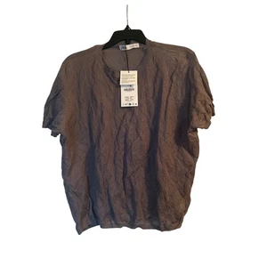Top donna Zara manica corta tortora elasticizzato taglia XL nuovo con etichetta - Foto 1 di 8