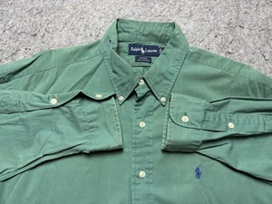Ralph Lauren Shirt Mens Large Green Blake 100% Cotton Button Down Polo Classic - Picture 1 of 10