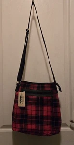 Woodland Creek Women's Red and Black Plaid Crossbody Bag Christmas Winter - Picture 1 of 6