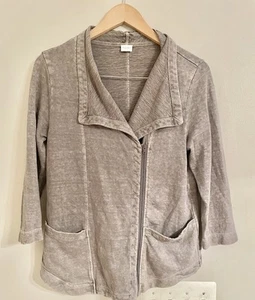 Poetry Clay Zip Fasten Biker Style Cardigan Long Sleeve Pockets Sz UK10 EU 36 - Picture 1 of 11