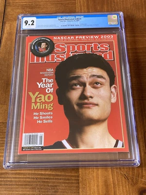 姚明体育画报 CGC 9.2 白色报摊(休斯顿火箭队 - 2003) — 第 1/3 张图片