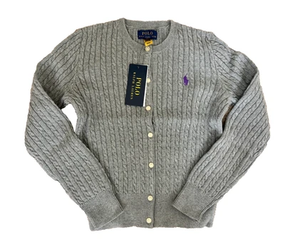 Cárdigan de algodón para niña grande Polo Ralph Lauren GRIS NUEVO CON ETIQUETAS talla M (16) Foto 1 de 4