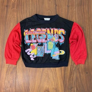 Boys Dijon Sweatshirt Vintage 90s Legends Of The Playground Size 5 Red Black - Picture 1 of 7