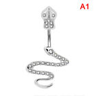 Snake Belly Button Ring Red Cz Crystal Surgical Stainless Steel Navel Rin7h
