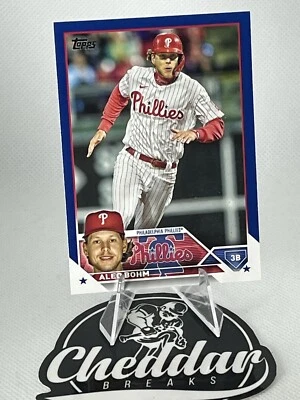 2023 Topps Series 1 ALEC BOHM Royal Blue Border Card No. 128 Phillies - Image 1 of 2