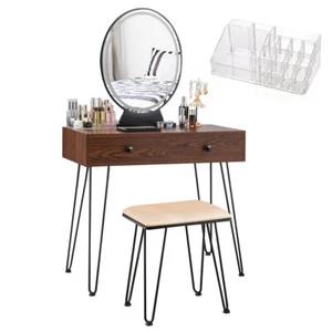 Industrial Vanity Makeup Dressing Table W/ 3 Lighting Modes Mirror Touch Switch - Picture 1 of 12