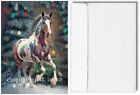 Paint Horse Running in Christmas Trees Christmas Card hand-crafted