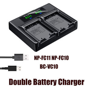 Dual Battery Charger For NP-FC10 FC11 Cyber-shot DSC-P10 P10E P10L P10S P12 P2
