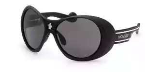 Moncler ML0148 02A Matte Black Wrap Plastic Sunglasses Frame 64-16-130 0148 - Picture 1 of 2