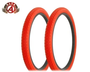 2 ALTA BICYCLE WIRE BEAD PERFORMANCE TIRES 24 x 2.125 RED HEAVY DUTY DIAMOND. - Picture 1 of 2