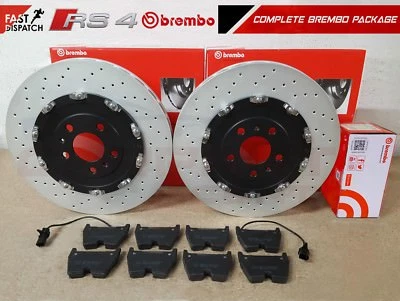 PARA AUDI RS4 B7 BREMBO DELANTERO 2 PIEZAS DISCOS DE FRENO BREMBO PASTILLAS DE FRENO SENSORES 365mm Foto 1 de 3
