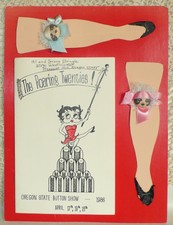 Oregon State Button Show Program Betty Boop and 2 Buttons Mounted 9x12 Card