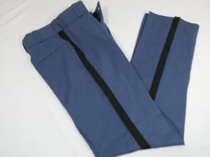 NEW FLYING CROSS 3900W WOMENS SIZE 8 UNHEMMED COMMAND GABARDINE weave PANTS BLUE - Picture 1 of 1